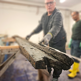 Holz eines Weserlastkahns