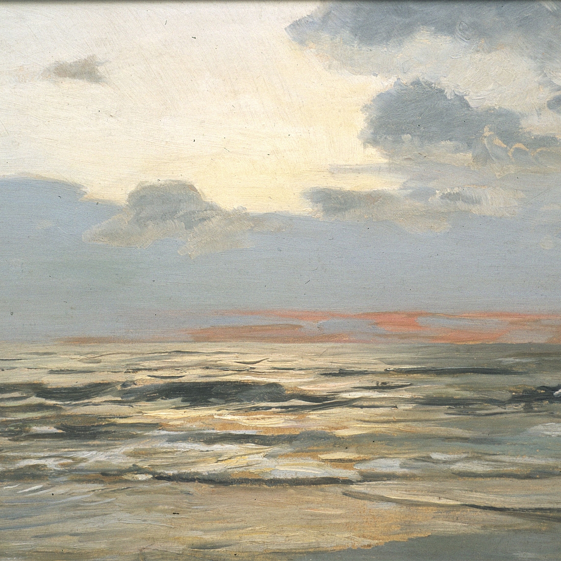 Nördlicher Strand / Abendliche See, Ölgemälde, 19. Jahrhundert / Von Flaschenpost bis Fischreklame / Buchcover