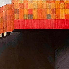 Gemälde eines Containerschiffs