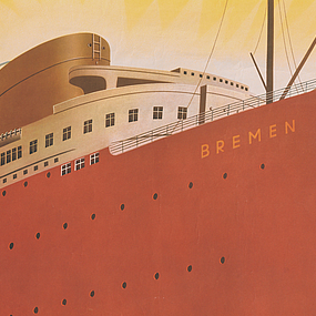 Plakat mit Kreuzfahrtschiff Bremen