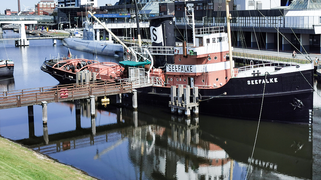 Der Hochsee-Bergungsschlepper SEEFALKE im Museumshafen.