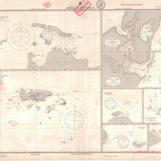 Map, Southern Pacific, Admiralty Islands
